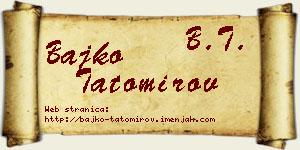 Bajko Tatomirov vizit kartica